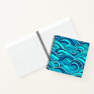 Abstract Blue Turquoise Ocean Water Waves   Notebook