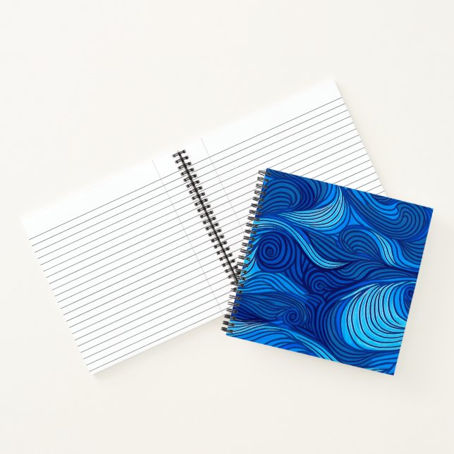 Abstract Blue Turquoise Ocean Water Waves | Notebook (Inside)