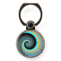 Abstract Blue Turquoise Orange Fractal Art Spiral