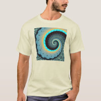 Abstract Blue Turquoise Orange Fractal Art Spiral