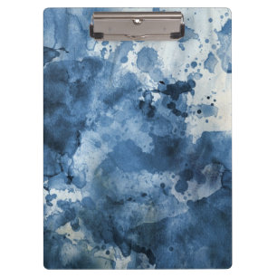 Abstract blue watercolor background clipboard