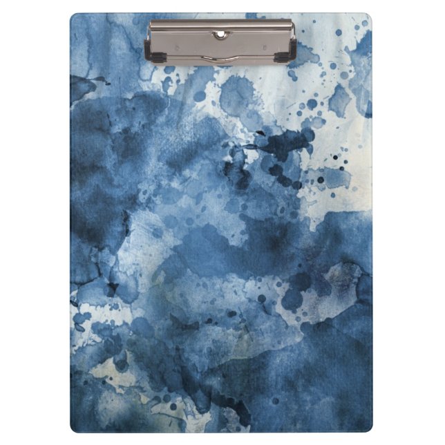Abstract blue watercolor background clipboard (Front)