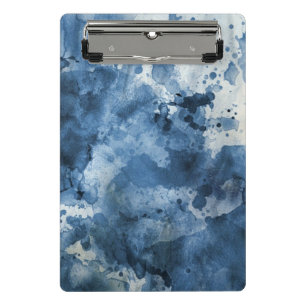 Abstract blue watercolor background mini clipboard