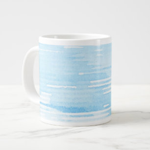 Abstract blue watercolor background, texture. 2 large coffee mug