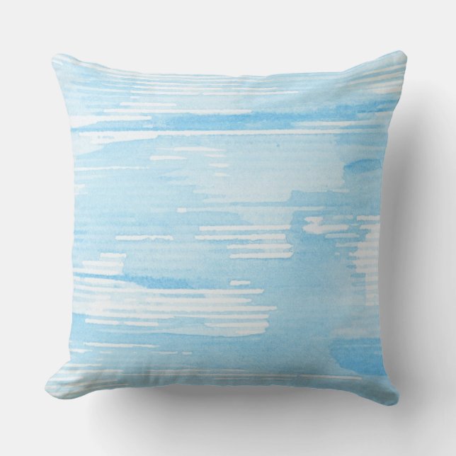 Abstract blue watercolor background, texture. cushion (Front)