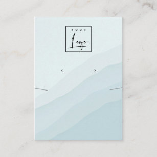 Abstract Blue Waves Necklace Earring Logo Display Business Card