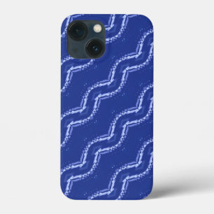 Abstract blue waves pattern iPhone 13 mini case