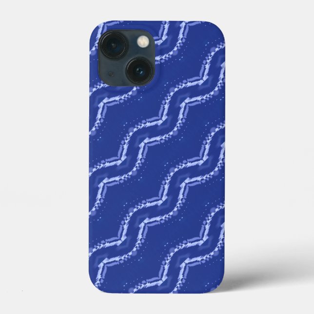 Abstract blue waves pattern Case-Mate iPhone case (Back)