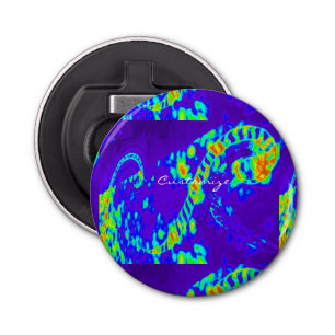 abstract blue waves Thunder_Cove Bottle Opener