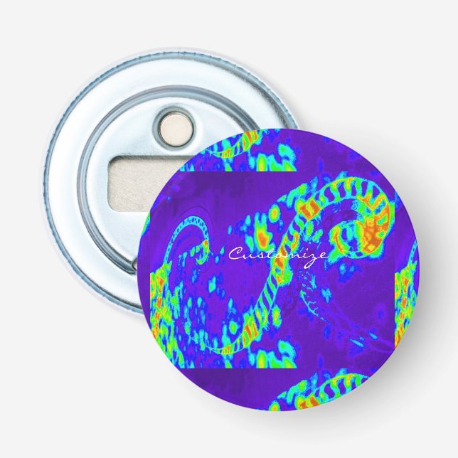 abstract blue waves Thunder_Cove Bottle Opener (Front)