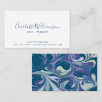 Abstract Blue White Bold Marble Swirl Stylish