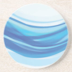 ABSTRACT BLUE WHITE DIGITAL SWIRLS COOL DIGITAL BA COASTER