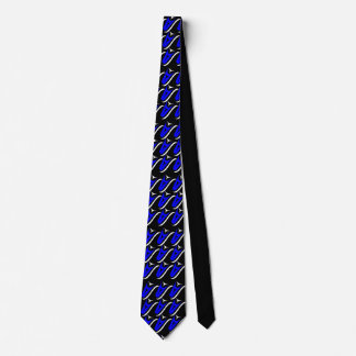 Abstract Blue & White Formline Tie