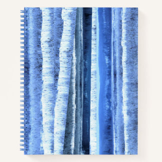 Abstract Blue White Winter Forest Spiral Notebook