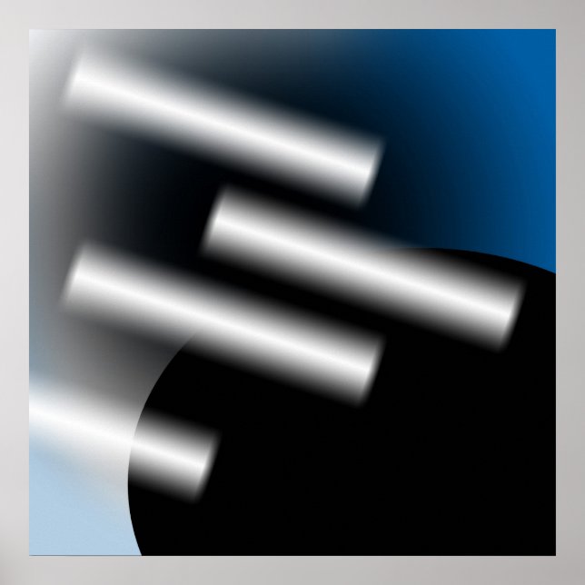Abstract Blue with Rays of Light AP0005 Poster (Front)