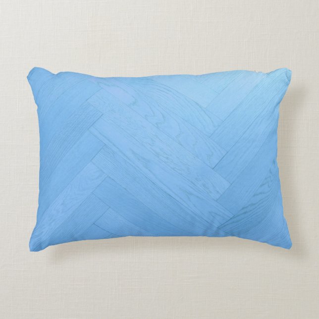 Abstract Blue Wood Floor Board | Accent Pillow (Front)