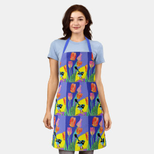 Abstract Blue Wren Australian Bird Birds Apron 