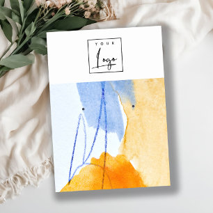 Abstract Blue Yellow Art Logo Earring Holder Business Card
