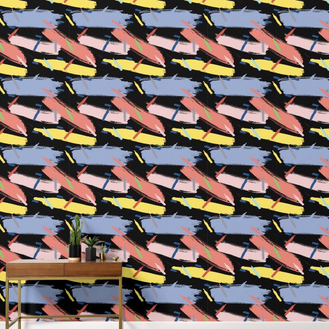 Abstract Blue Yellow Pink  Wallpaper (Hallway)