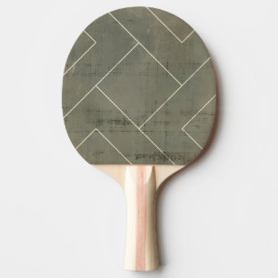 Abstract Blueprint with Geometric Shapes Ping Pong Paddle