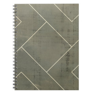 Abstract Blueprint with Geometric Shapes Spiral Notebook