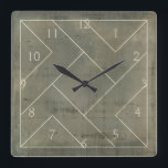 Abstract Blueprint with Geometric Shapes Square Wall Clock<br><div class="desc">Triangles,  squares and L-blocks. Oh my! This pattern was created by Vision Studio as an abstract geometric blueprint. What is it a blueprint for? Purchase the piece and have your friends over to discuss!</div>