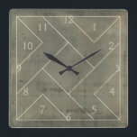 Abstract Blueprint with Geometric Shapes Square Wall Clock<br><div class="desc">Triangles,  squares and L-blocks. Oh my! This pattern was created by Vision Studio as an abstract geometric blueprint. What is it a blueprint for? Purchase the piece and have your friends over to discuss!</div>