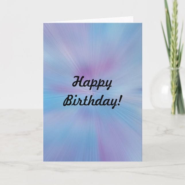 Abstract Blues and Purples Birthday Card (Front)