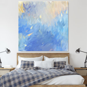  Abstract Blues Brushstrokes Canvas Print