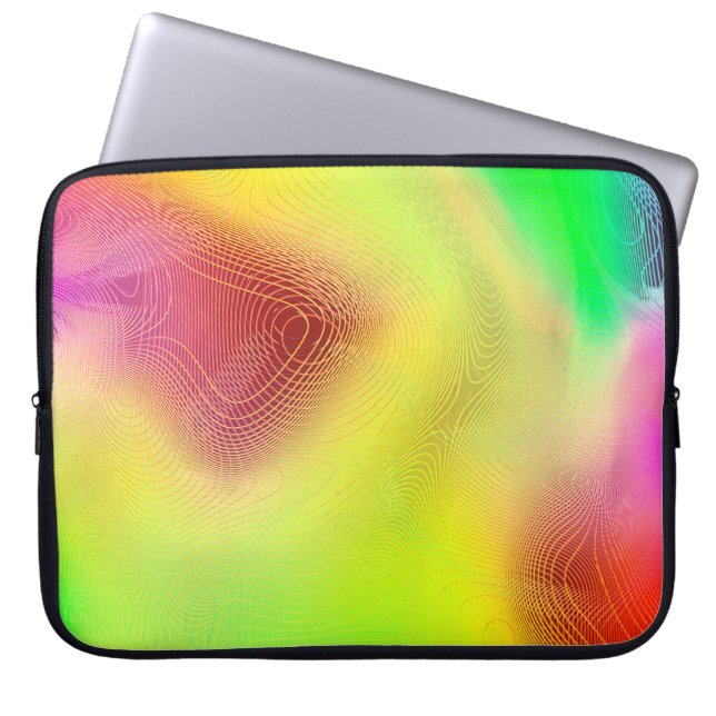 abstract blur background. multicolored graphic pat laptop sleeve (Front)