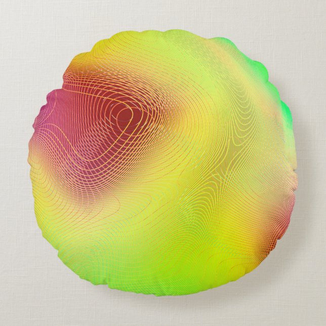 abstract blur background. multicolored graphic pat round cushion (Front)