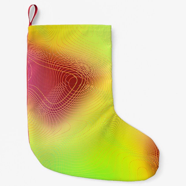 abstract blur background. multicolored graphic pat small christmas stocking (Front)