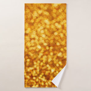 Abstract blurred beautiful golden background light bath towel