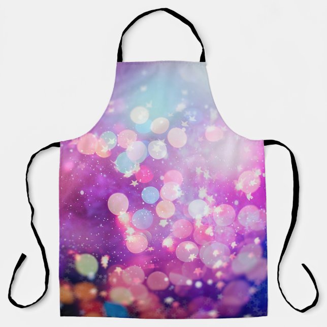 Abstract blurred of blue and silver glittering shi apron (Front)