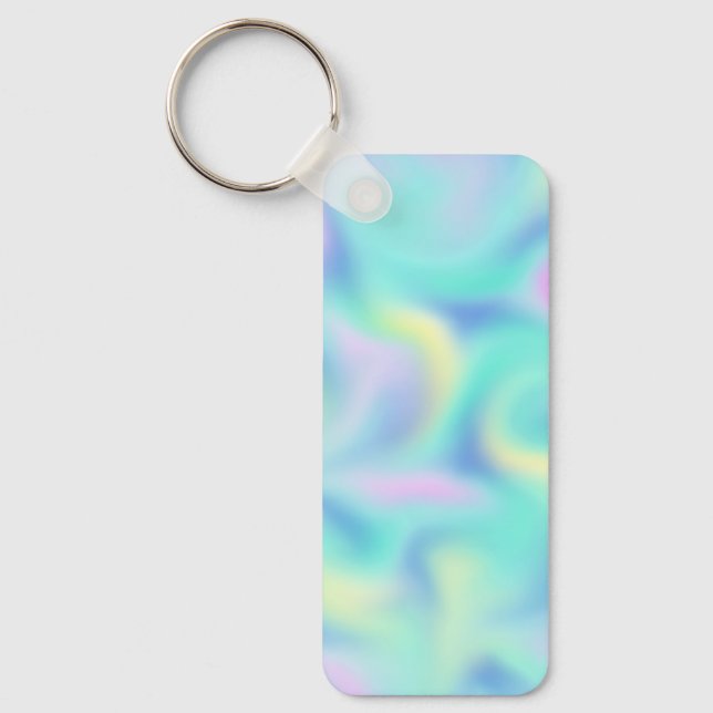 Abstract Blurred Pretty Pastel Swirls Pattern Key Ring (Front)