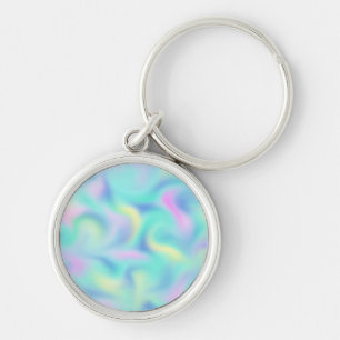 Abstract Blurred Pretty Pastel Swirls Pattern Keyc Key Ring