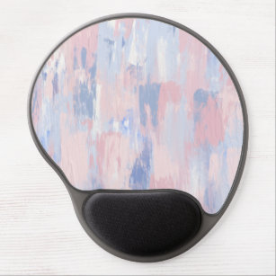 Abstract Blush and Blue Paint Strokes Gel Mouse Pad