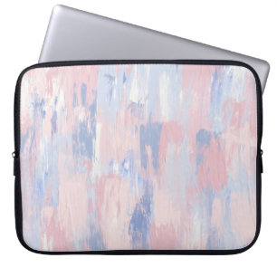 Abstract Blush and Blue Paint Strokes Laptop Sleeve