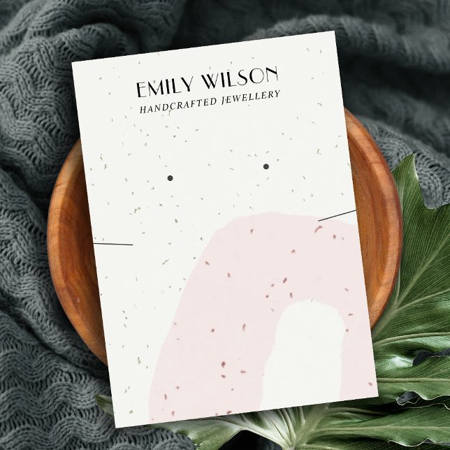 ABSTRACT BLUSH CERAMIC NECKLACE EARRING DISPLAY BUSINESS CARD (Creator Uploaded)