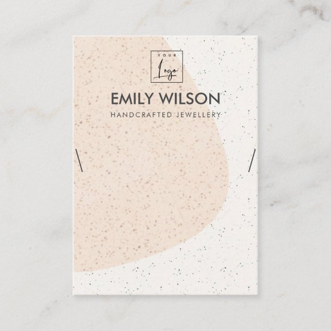 ABSTRACT BLUSH CERAMIC WAVE NECKLACE DISPLAY LOGO BUSINESS CARD (Front)
