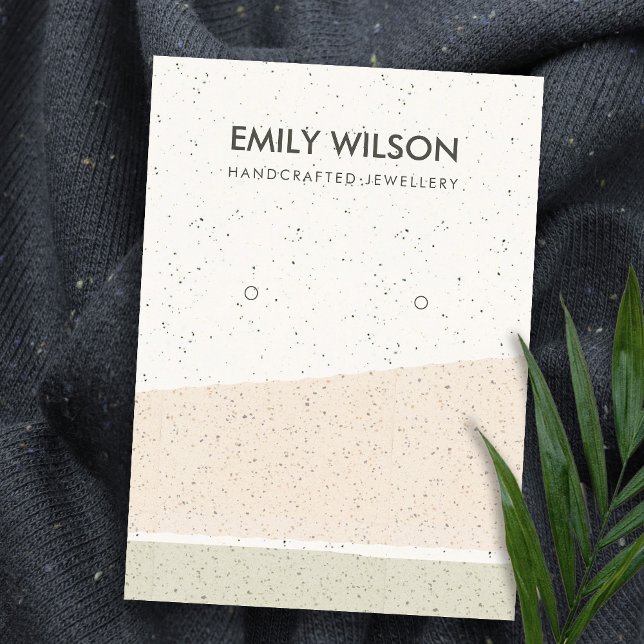 ABSTRACT BLUSH CERAMIC WAVES EARRING DISPLAY LOGO BUSINESS CARD (Creator Uploaded)