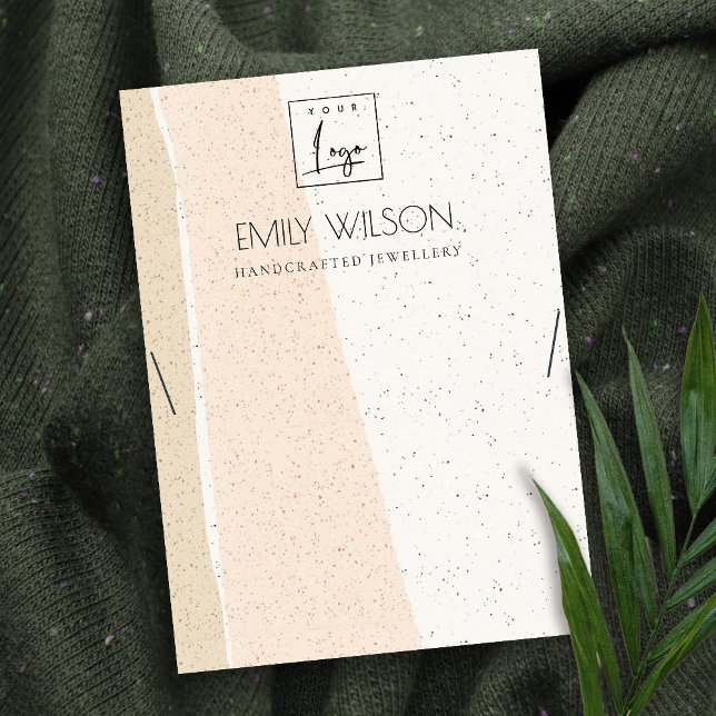 ABSTRACT BLUSH CERAMIC WAVES NECKLACE DISPLAY LOGO BUSINESS CARD (Creator Uploaded)