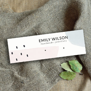 ABSTRACT BLUSH DUSKY BLUE STUD EARRING DISPLAY MINI BUSINESS CARD