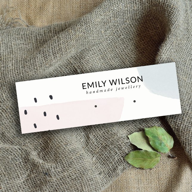 ABSTRACT BLUSH DUSKY BLUE STUD EARRING DISPLAY MINI BUSINESS CARD (Creator Uploaded)