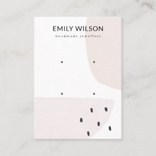 ABSTRACT BLUSH DUSKY PINK STUD 2 EARRING DISPLAY BUSINESS CARD