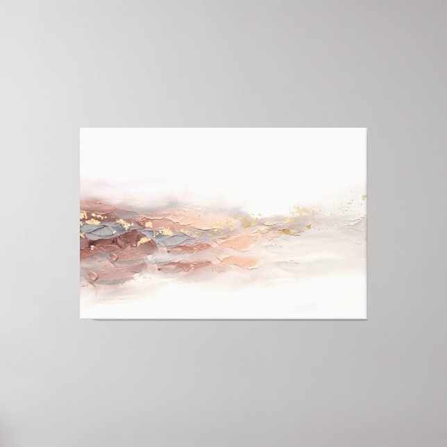 Abstract Blush Gold Landscape Modern Minimalist Canvas Print (Front)