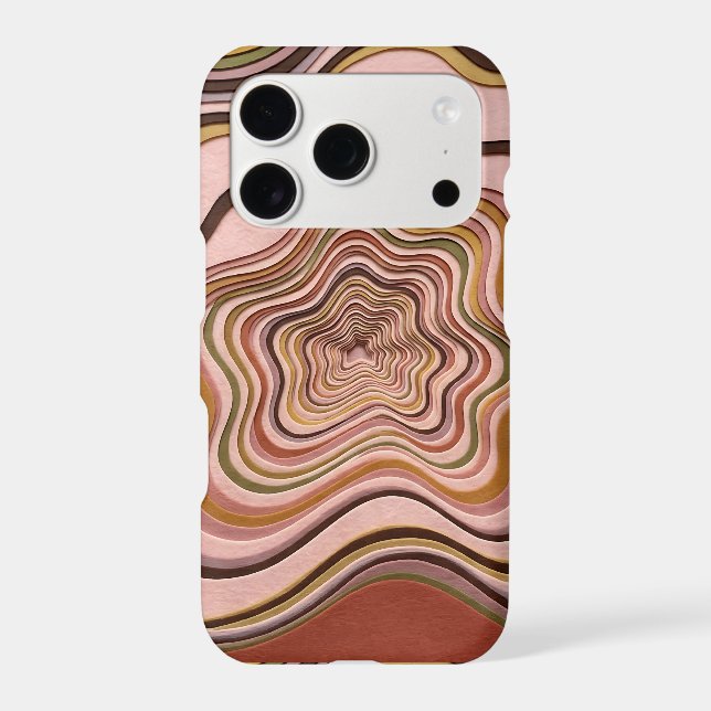 Abstract Blush Olive Ripple iPhone Cases (Back)