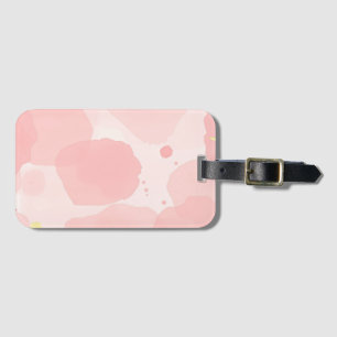 Abstract Blush Pink Watercolor Wash Modern Gold Luggage Tag