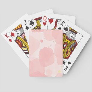 Abstract Blush Pink Watercolor Wash Modern Gold Playing Cards
