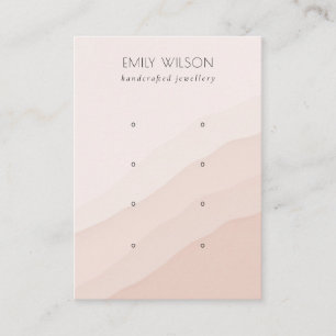 Abstract Blush Pink Waves 4 Stud Earring Display Business Card